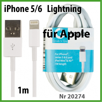 TekMee USB Lightning fr Apple Kabel 1m