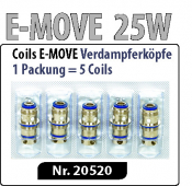 E-MOVE 25 Verdampferköpfe /Coils