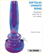 Glas Bong UNIKAT Spiegelglas z  purpleblau ca 30cm